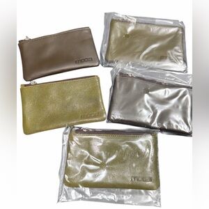 Moda 5 Leather Pouches in Olive and brown new in packages